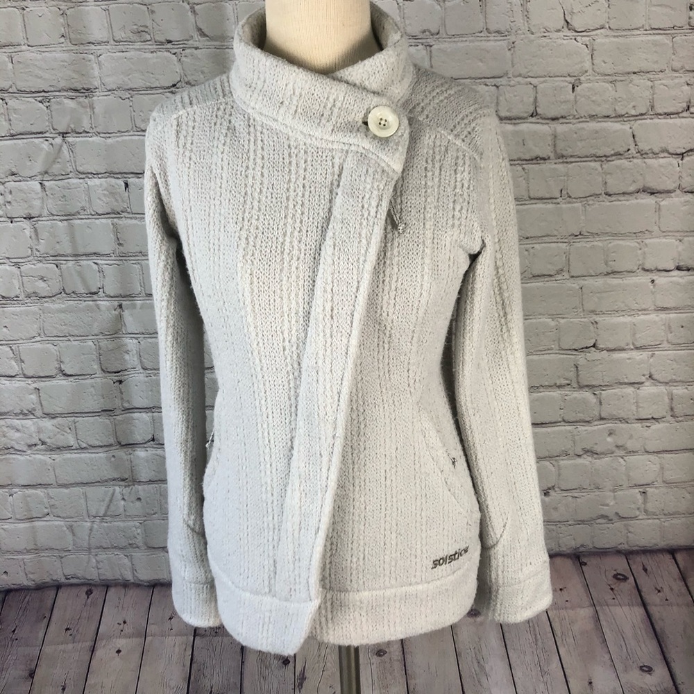 Solstice ivory asymmetrical coat XS